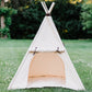 Kids Canvas Teepee Play Tent with Roll up Door and Window, Two Great Sizes, with Blue Arrows or Natural Mat