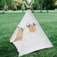 Kids Canvas Teepee Play Tent with Roll up Door and Window, Two Great Sizes, with Blue Arrows or Natural Mat