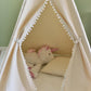 Pompom Natural Canvas Kids Teepee, Play Tent, Play House, Tipi,Room Decor