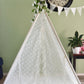 Ruffled Edge Ivory All Lace Kids Teepee, Play Teepee, Lace Teepee, Kids Play Tent, Childrens Play House, Tipi,Kids Room Decor