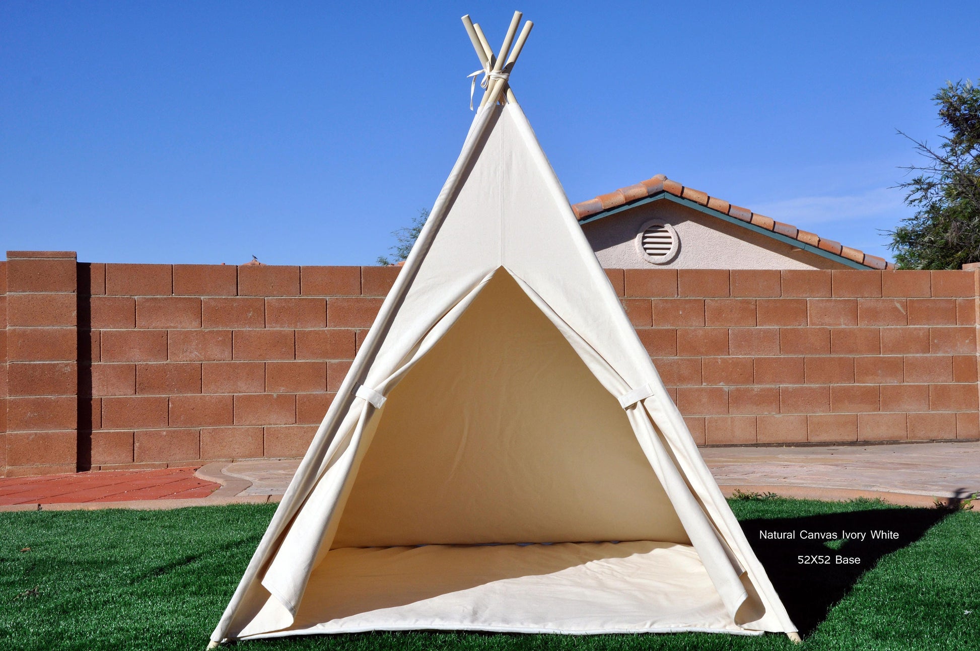 On Sale: Natural Canvas Plain Teepee, Kids Teepee with Poles, Play Tent, Play House, Tipi,Room Decor