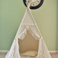 Flora Ivory Lace Canvas Kids Teepee, Play Teepee, Lace Teepee, Kids Play Tent, Childrens Play House, Tipi,Kids Room Decor