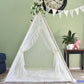 Ruffled Edge Ivory All Lace Kids Teepee, Play Teepee, Lace Teepee, Kids Play Tent, Childrens Play House, Tipi,Kids Room Decor