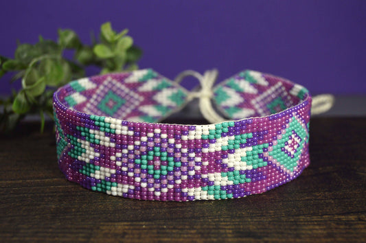 Beaded Choker Necklace, Native American Inspired, Boho Beaded Necklace, Own Designer Beaded Choker