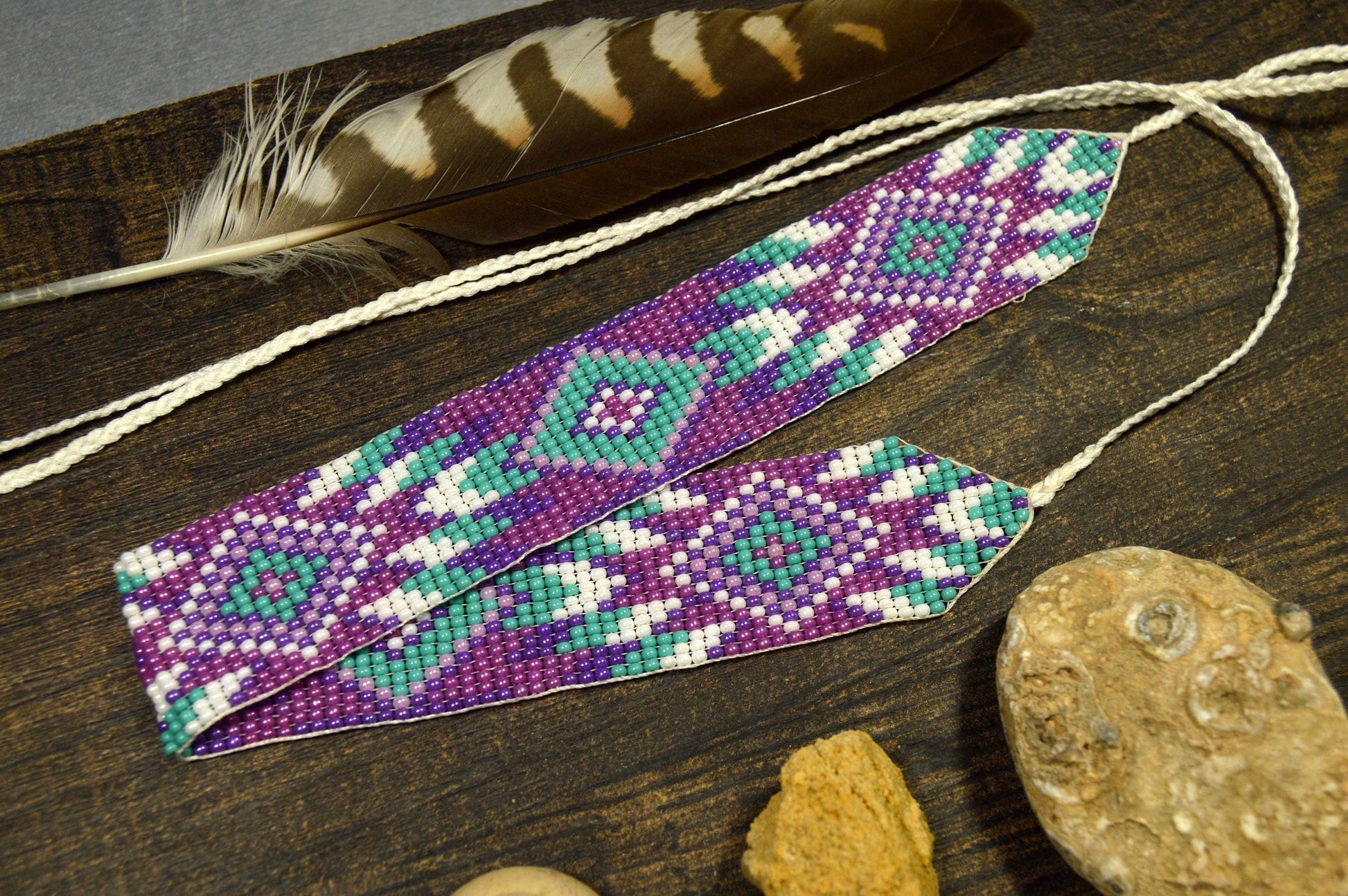 Beaded Choker Necklace, Native American Inspired, Boho Beaded Necklace, Own Designer Beaded Choker