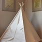 On Sale: Natural Canvas Plain Teepee, Kids Teepee with Poles, Play Tent, Play House, Tipi,Room Decor