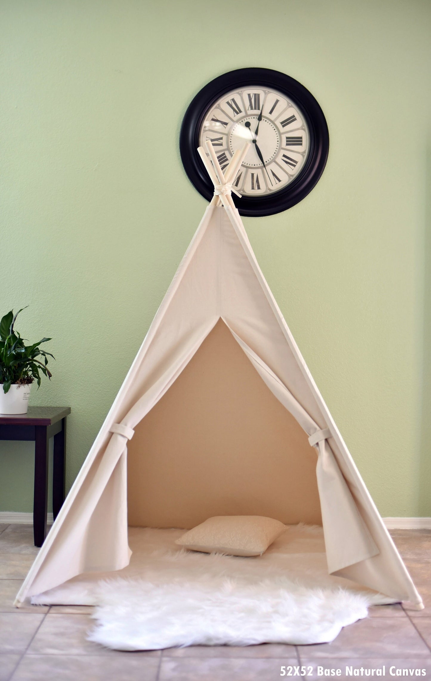 On Sale: Natural Canvas Plain Teepee, Kids Teepee with Poles, Play Tent, Play House, Tipi,Room Decor