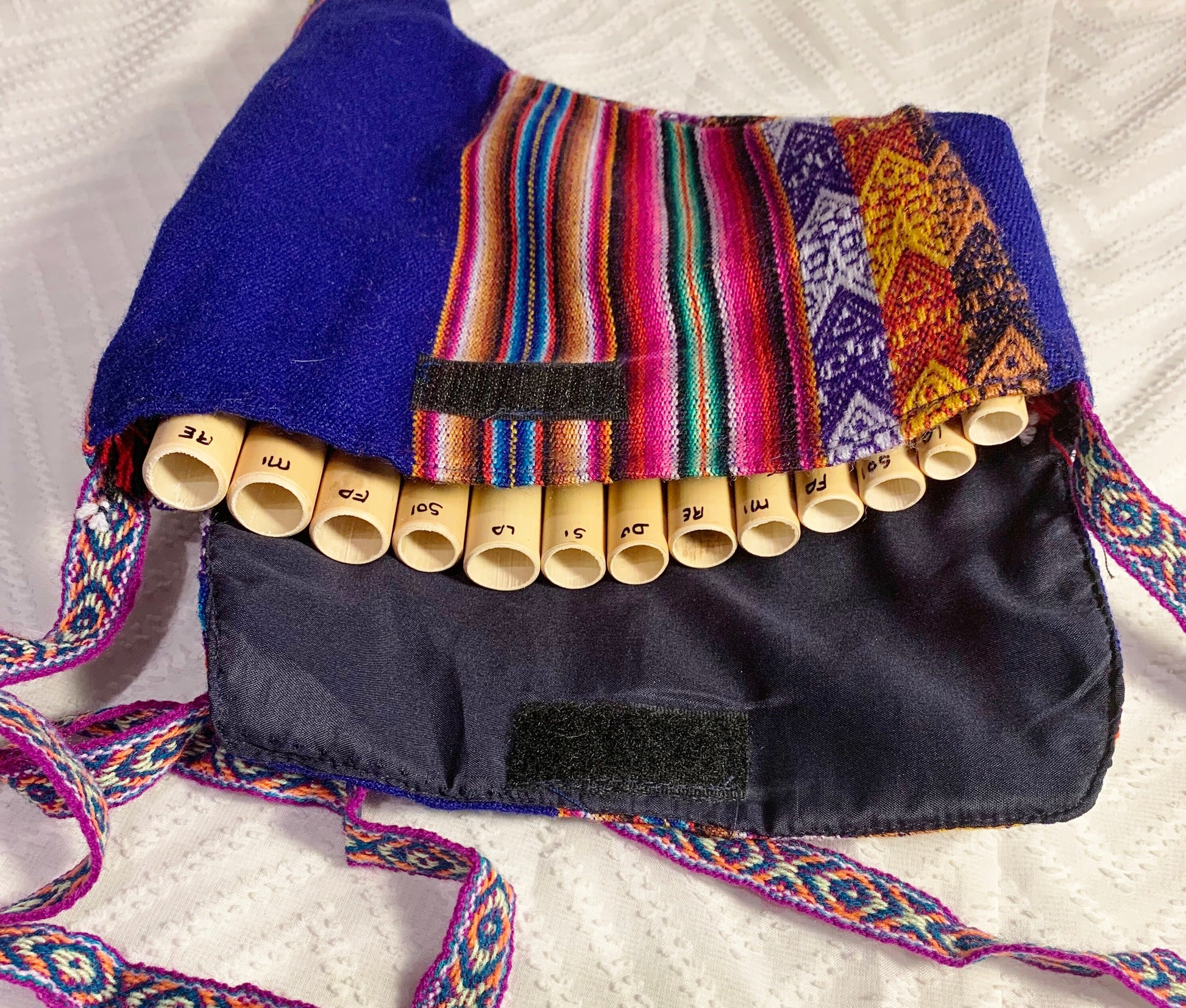 Handmade Peruvian Bamboo Pan Flute: 13-Pipe Left-Handed Instrument