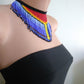 Sunset Choker,Beaded Fringe Choker,Beads Choker,Native American Style Choker,Necklace for Women,Beadwork Jewelry,Handmade Gift for Her