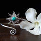 Silver Turquoise Sunburst Adjustable Bracelet Tribal Gypsy Festival Boho Bohemian Jewelry