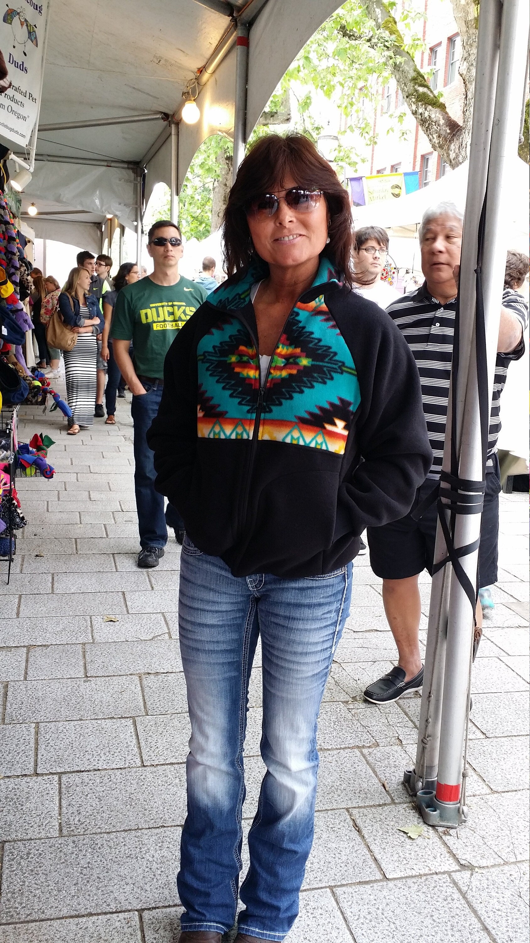 Native American Aztec Fleece Jacket, Men or Women Winter Coat, SOUTHWEST Print, Unisex Sizes, inside Zip Pocket. Choose Your Size XS - XXL