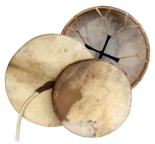 Terre Shaman Drum round 12" 16" 20" 24" with Goat Skin, Frame Drum, Handmade