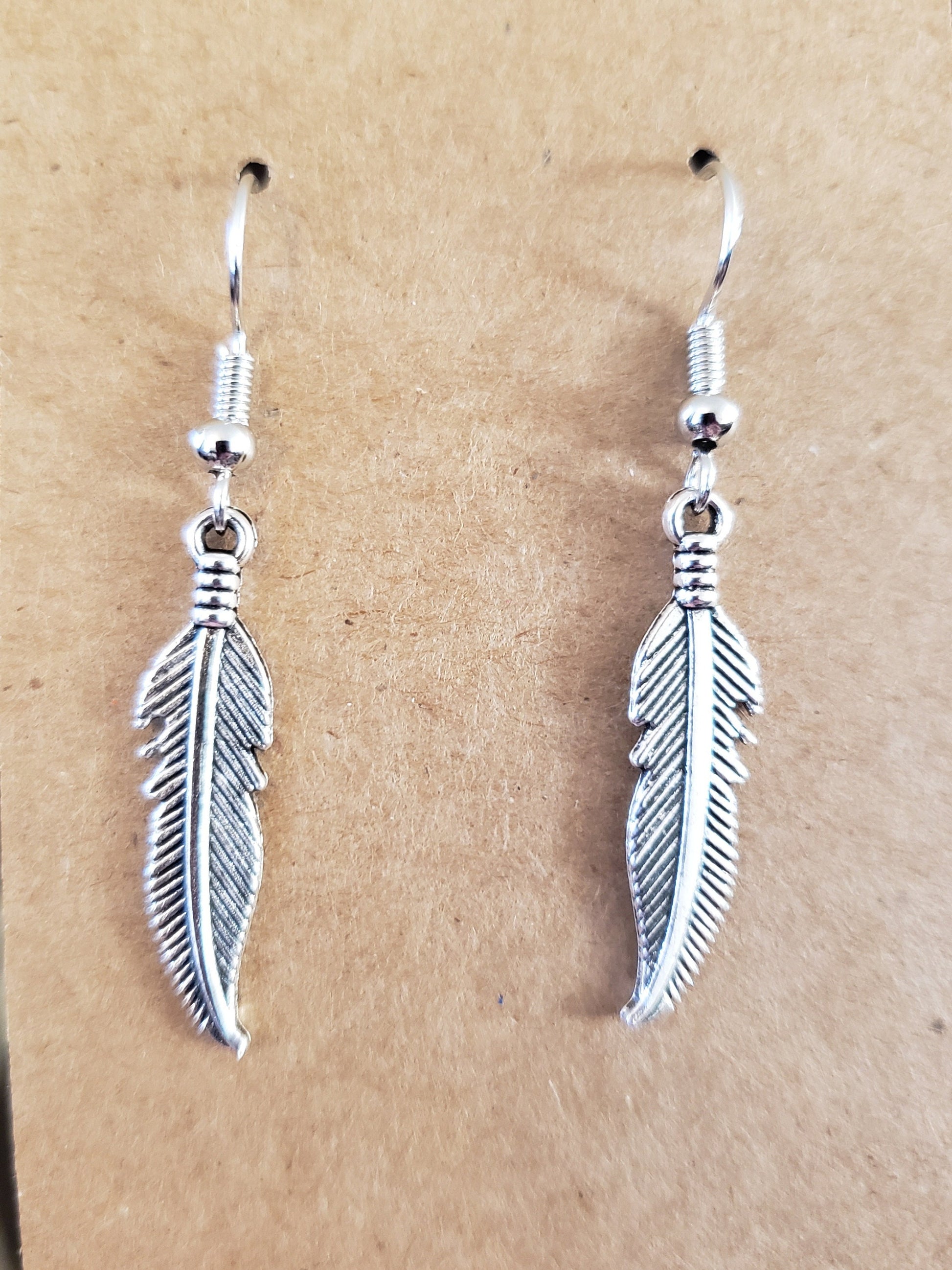 Sterling Silver Feather Earrings