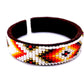 White Beaded Leather Cuff Bracelet: Native Made Jewelry Handcrafted by Indigenous Mayan Artisans