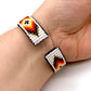 White Beaded Leather Cuff Bracelet: Native Made Jewelry Handcrafted by Indigenous Mayan Artisans