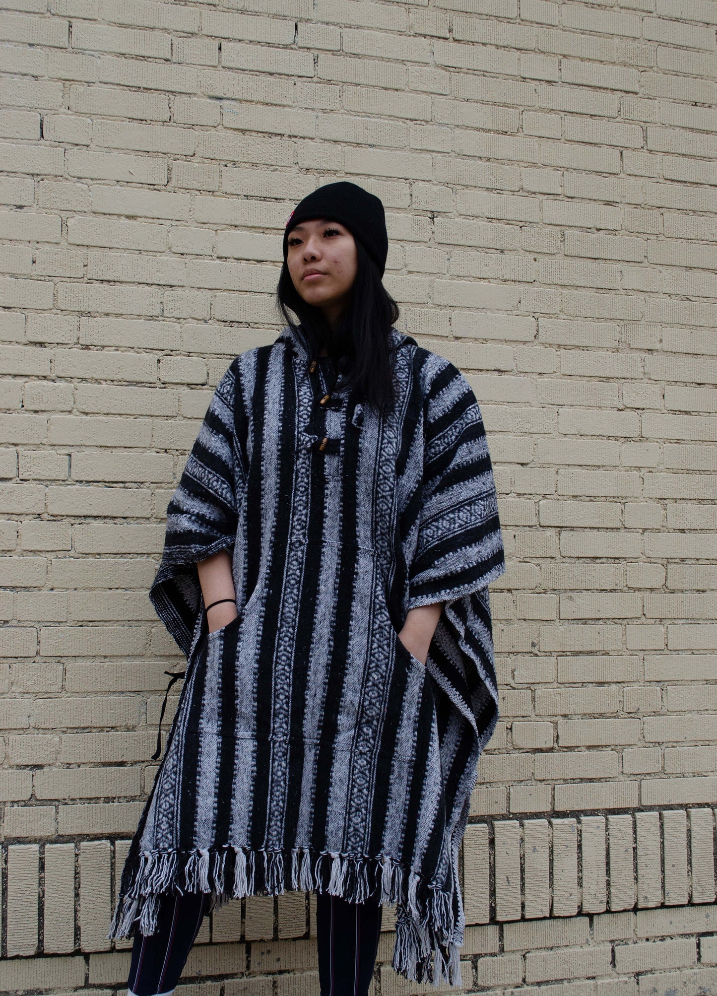 Heavy Cotton Hooded Hoodie Poncho | 100 Percent Cotton - Handmade in Nepal| One Size - Multicolor | Thick Breathable - Kangaroo Pockets