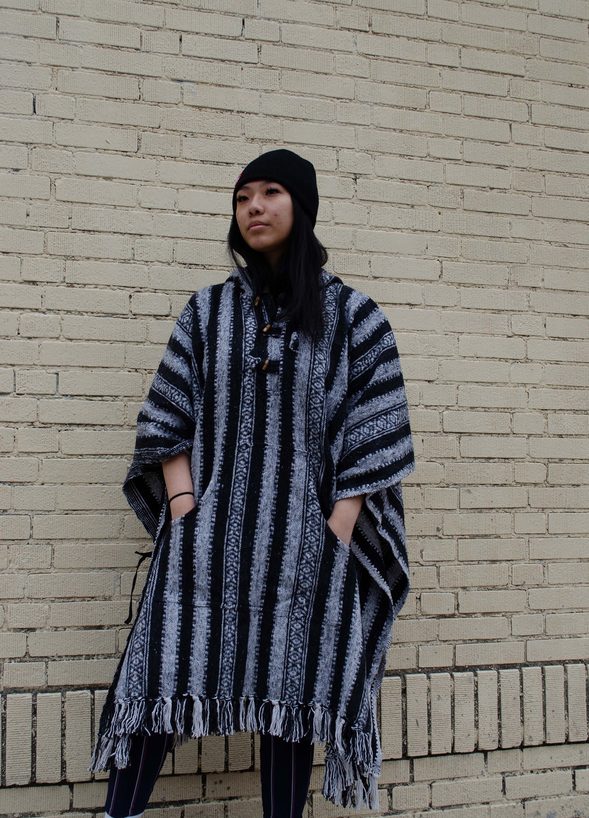 Heavy Cotton Hooded Hoodie Poncho | 100 Percent Cotton - Handmade in Nepal| One Size - Multicolor | Thick Breathable - Kangaroo Pockets