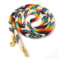 Native Style Thin Rope Necklace, Ethnic Crochet Bead Jewelry, Traditional Colors
