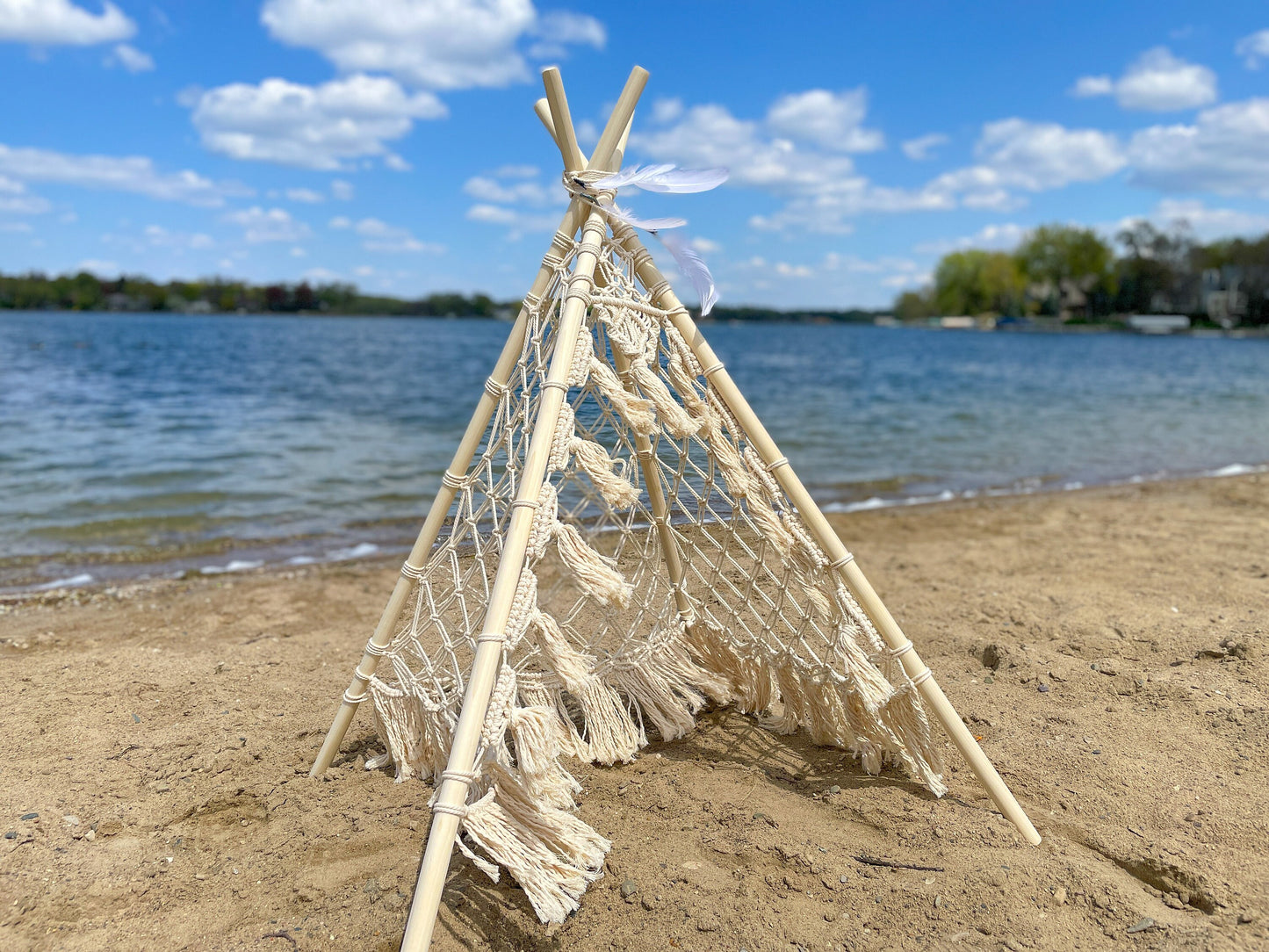 Boho Macramé Teepee Tent. Kids Wigwam. Boho Photo Prop. Photography Prop. Bohemian First Birthday Decor.