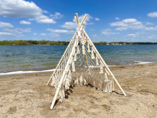 Boho Macramé Teepee Tent. Kids Wigwam. Boho Photo Prop. Photography Prop. Bohemian First Birthday Decor.