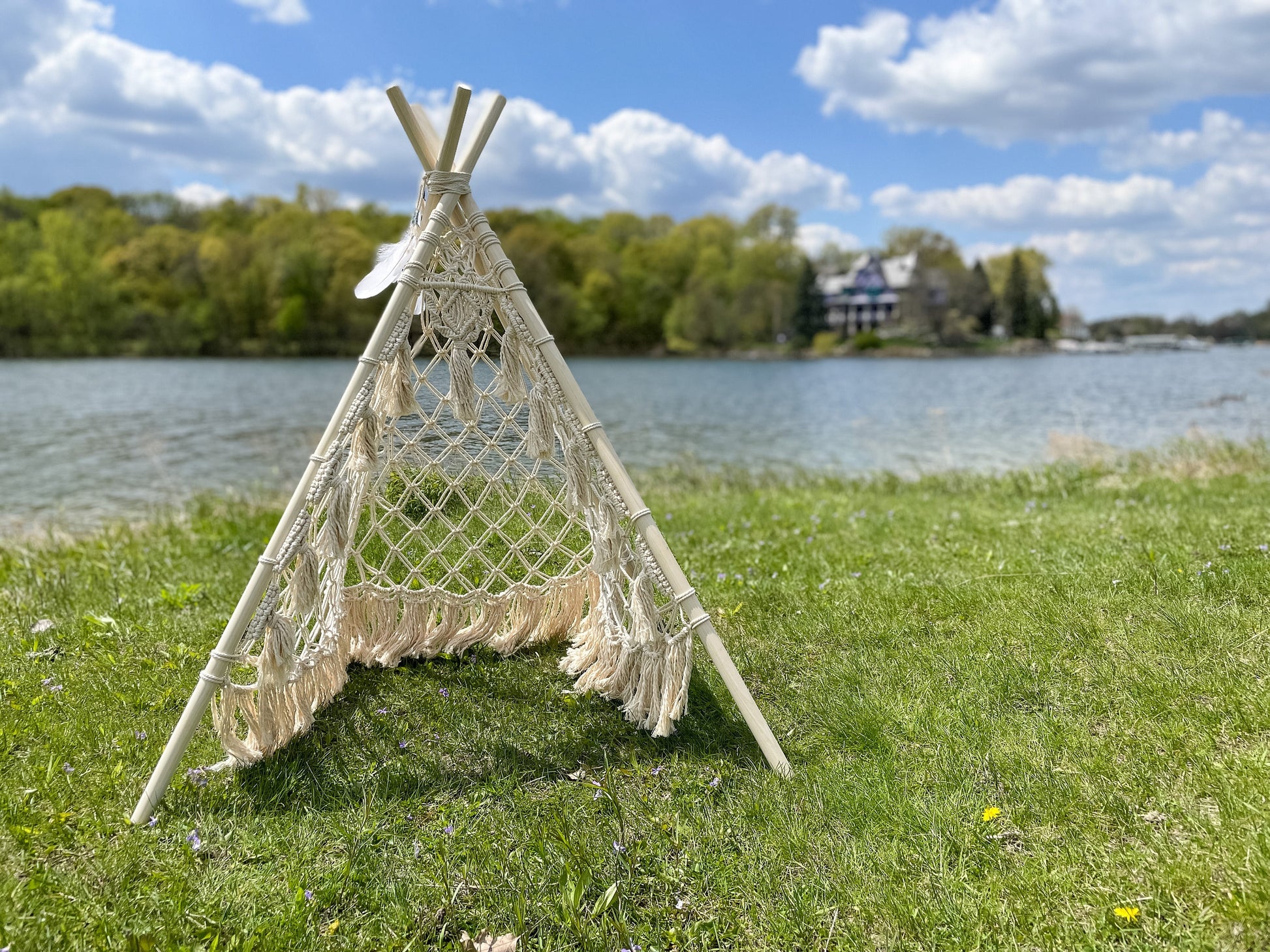 Boho Macramé Teepee Tent. Kids Wigwam. Boho Photo Prop. Photography Prop. Bohemian First Birthday Decor.