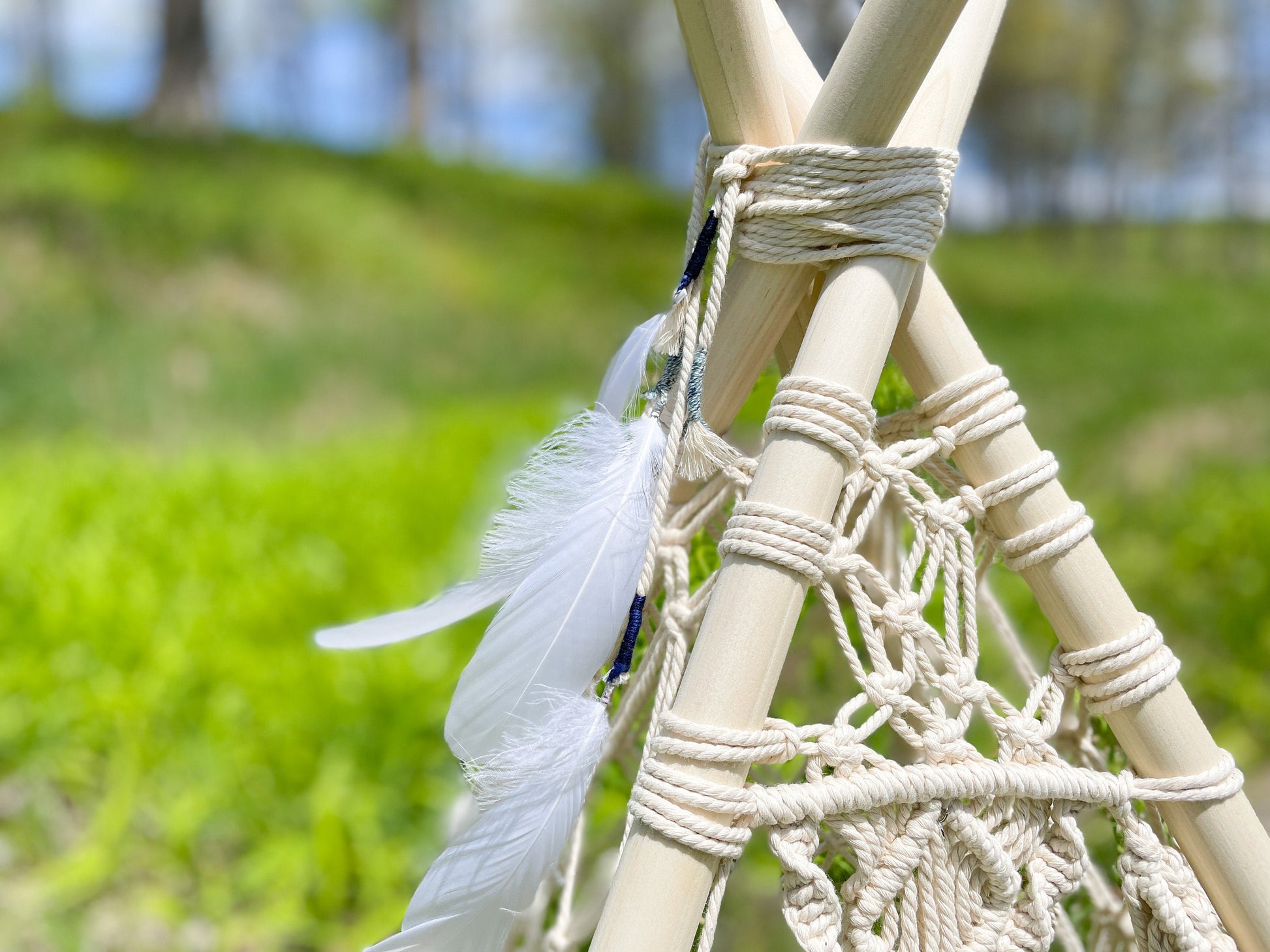 Boho Macramé Teepee Tent. Kids Wigwam. Boho Photo Prop. Photography Prop. Bohemian First Birthday Decor.
