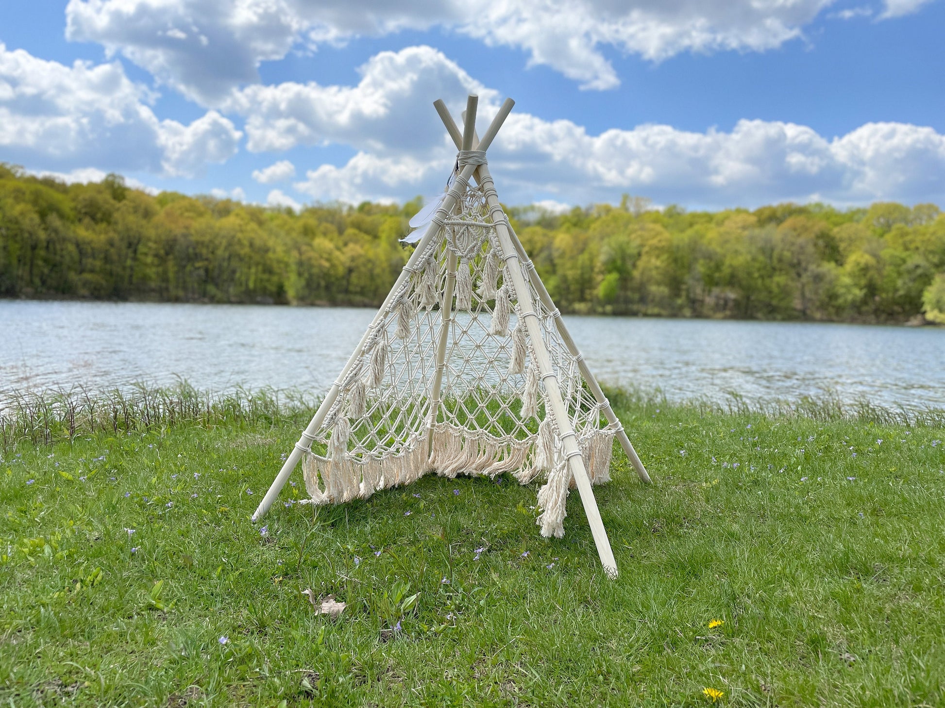 Boho Macramé Teepee Tent. Kids Wigwam. Boho Photo Prop. Photography Prop. Bohemian First Birthday Decor.
