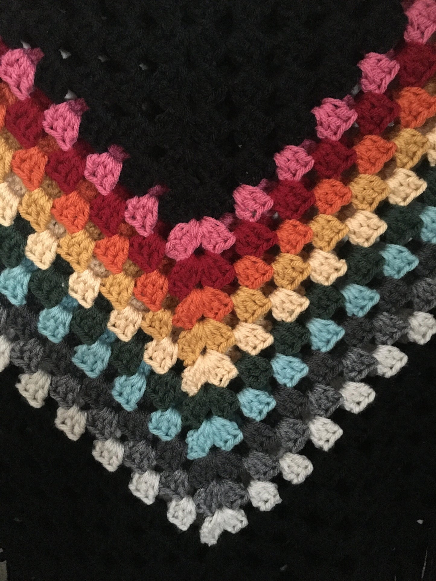 Ladies, Women'S, Hippie, Boho, Crocheted, Fringed, Retro , Festival Outfit, Pullover Poncho