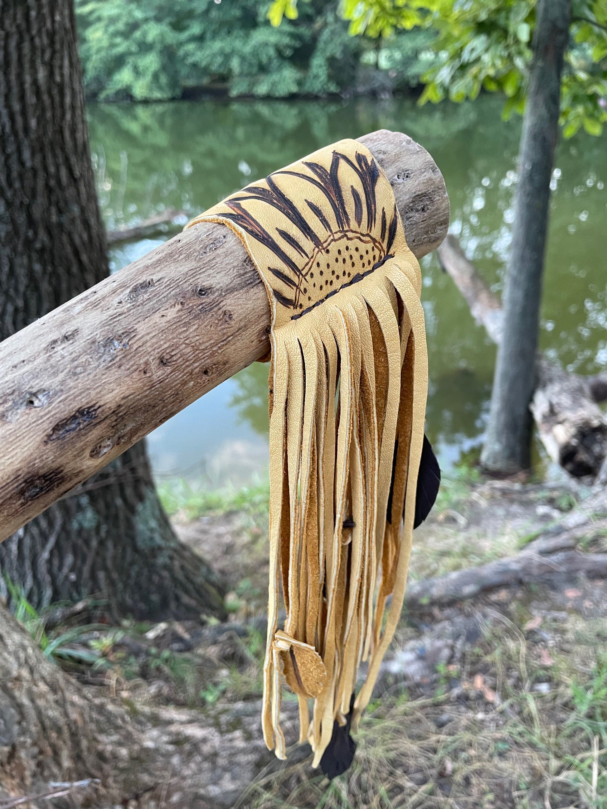 Sunflower Rainstick, 20 " Rainstick, Sound Healing, Rain Stick, Fringed Rain Stick, Tribal, Thick Rainstick, Sound Therapy