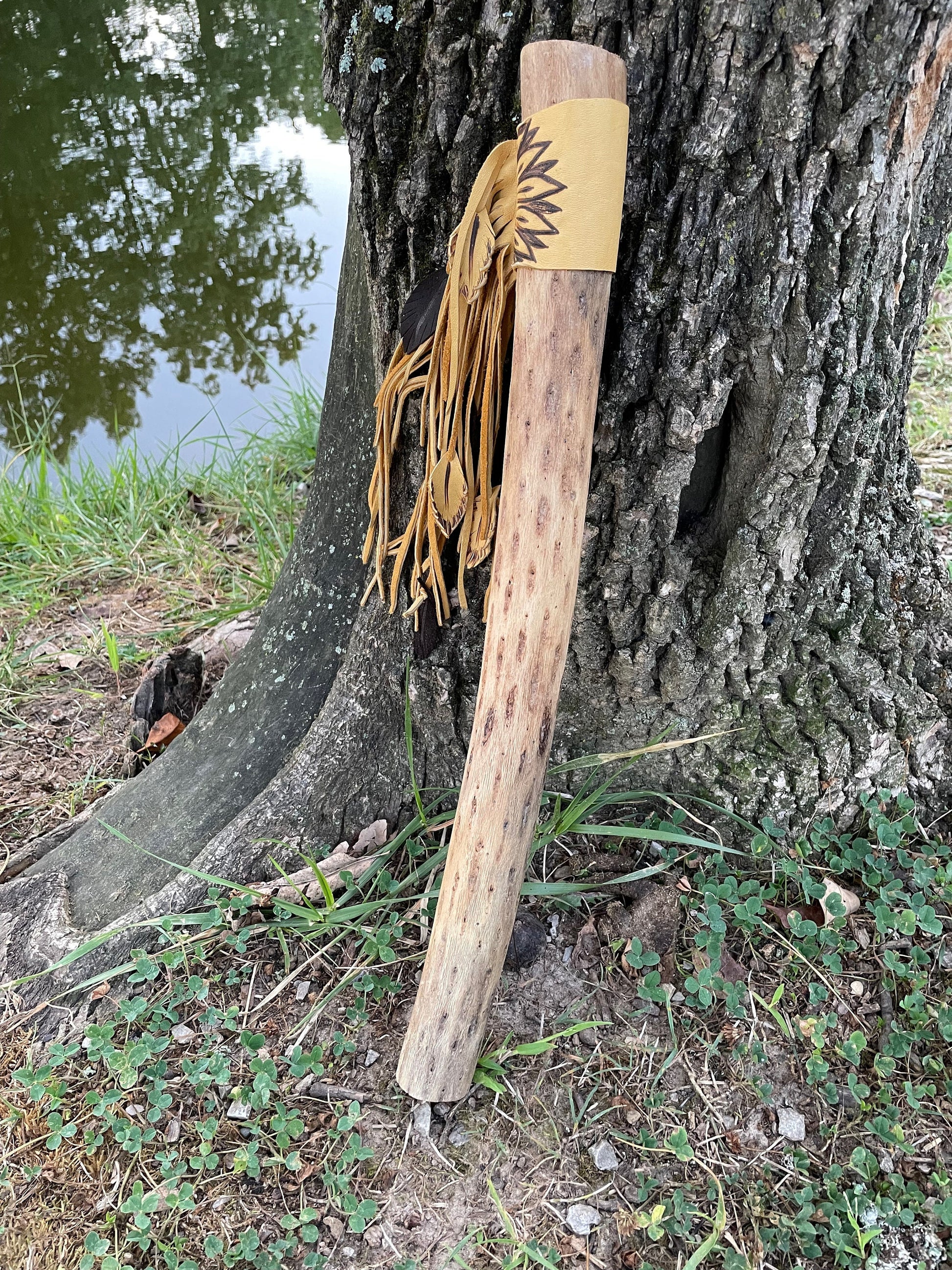 Sunflower Rainstick, 20 " Rainstick, Sound Healing, Rain Stick, Fringed Rain Stick, Tribal, Thick Rainstick, Sound Therapy