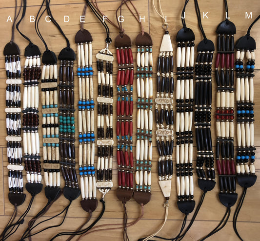 Native American Indian Style Buffalo Bone Bead Choker Tribal Necklace Jewelry