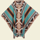 Native Southwest Wool Poncho Cape with Hood Handmade Unisex Coat