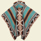 Native Southwest Wool Poncho Cape with Hood Handmade Unisex Coat