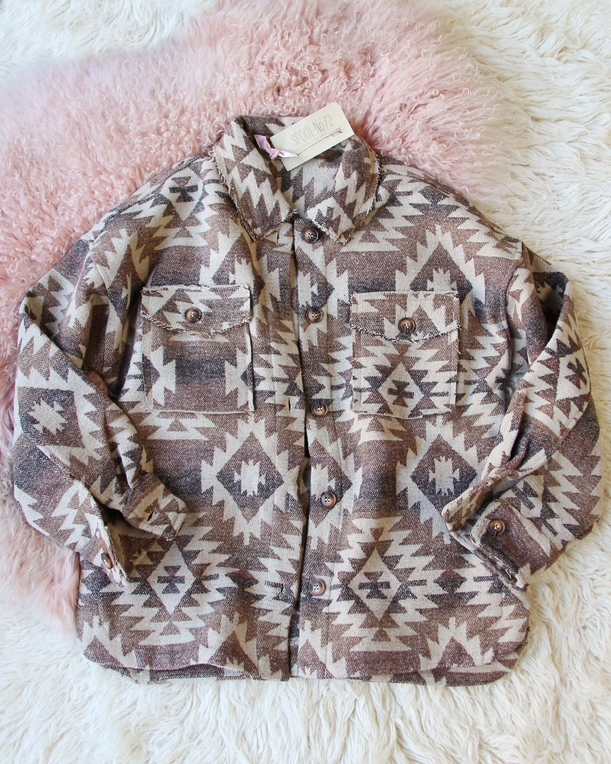 New Western Fall Aztec Native Vintage Inspired Shirt Jacket Coat ~ Women'S Size Small Medium Large & X-Large