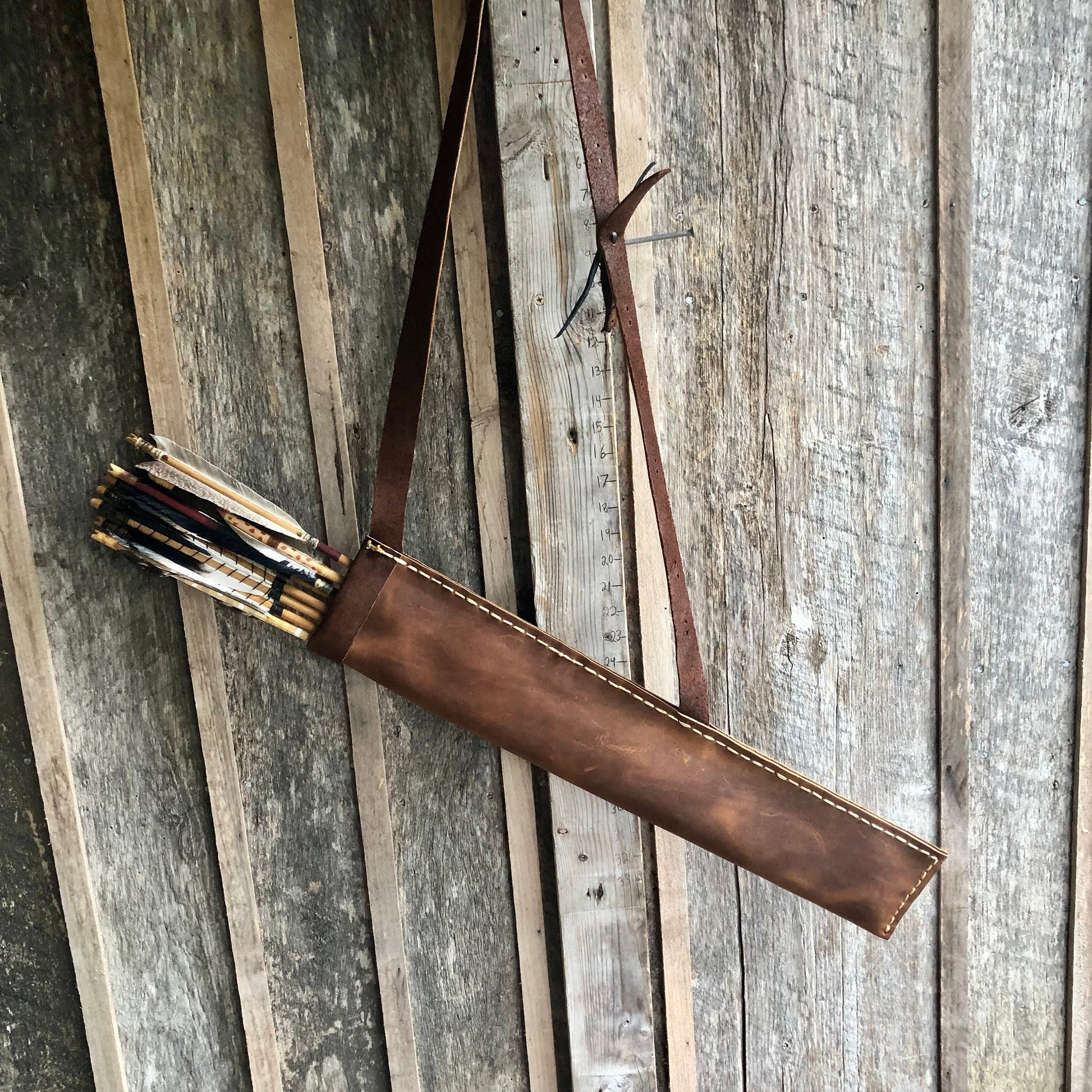 Brown Large Traditional Leather Archery Quiver
