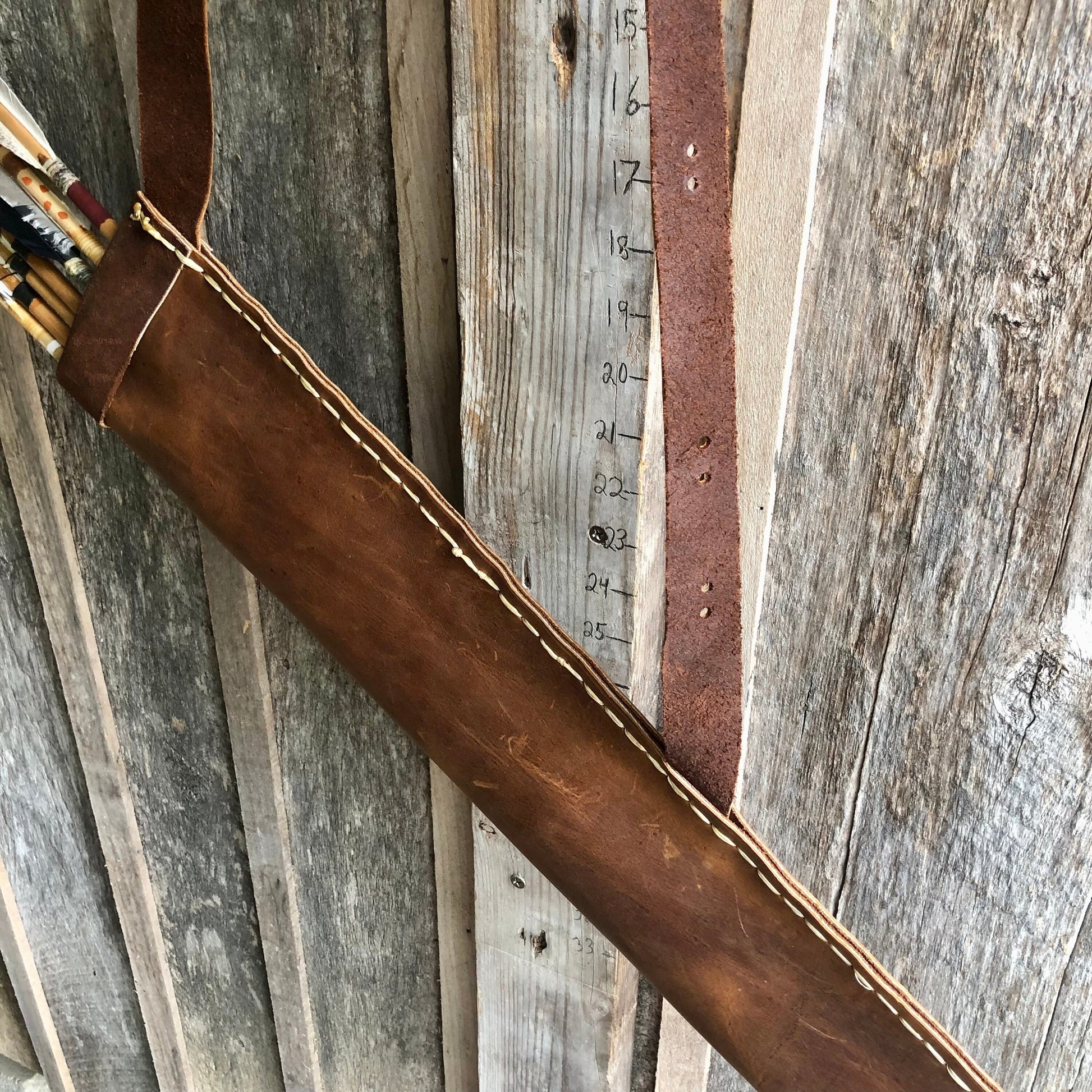 Brown Large Traditional Leather Archery Quiver