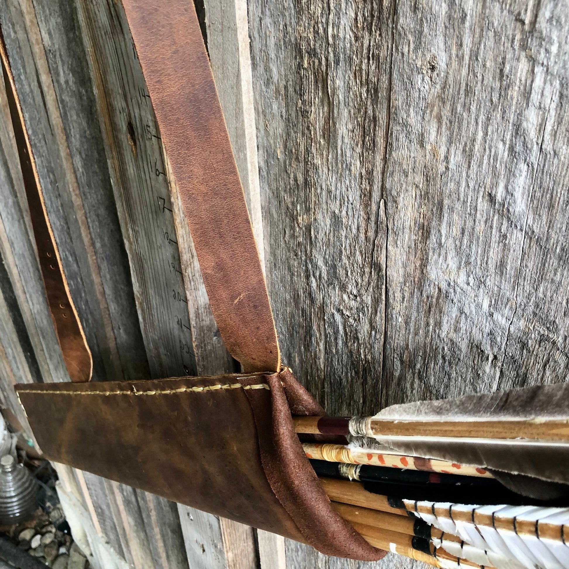 Brown Large Traditional Leather Archery Quiver