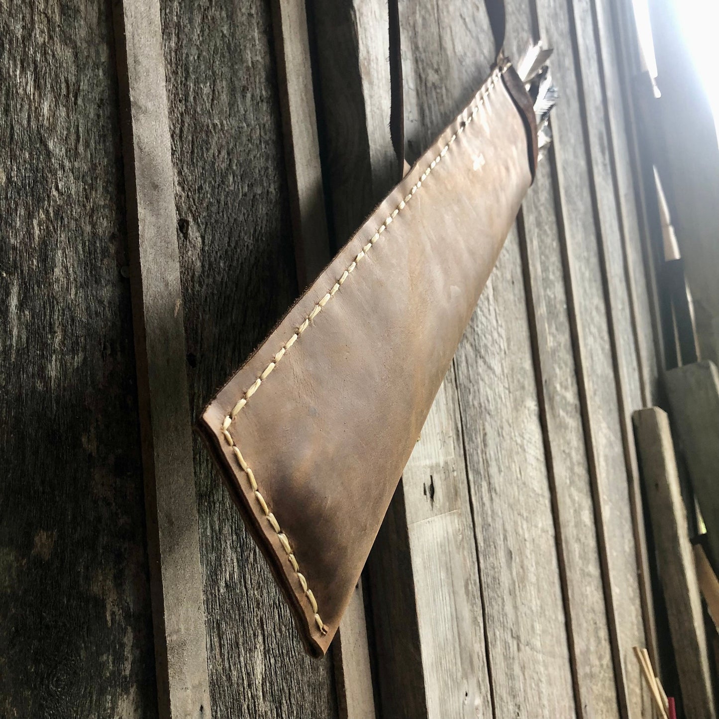 Brown Large Traditional Leather Archery Quiver