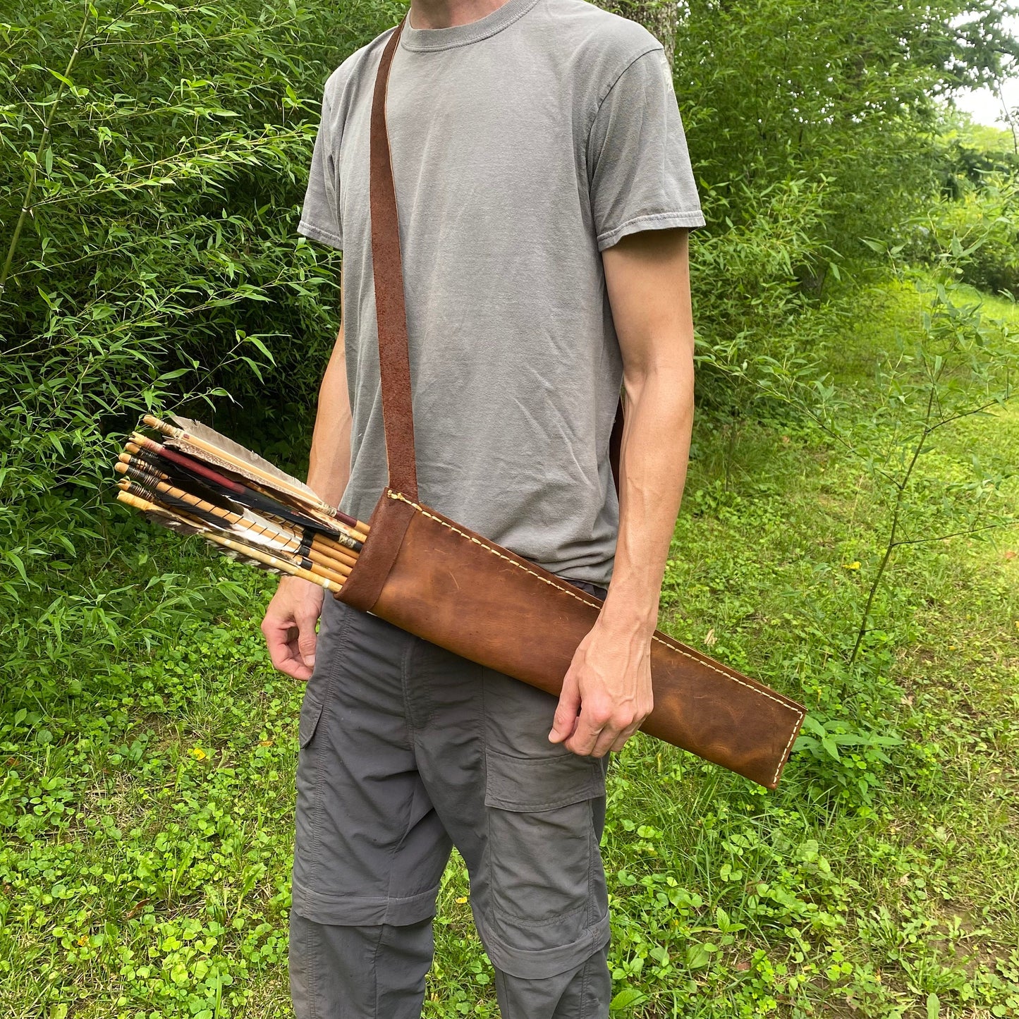 Brown Large Traditional Leather Archery Quiver