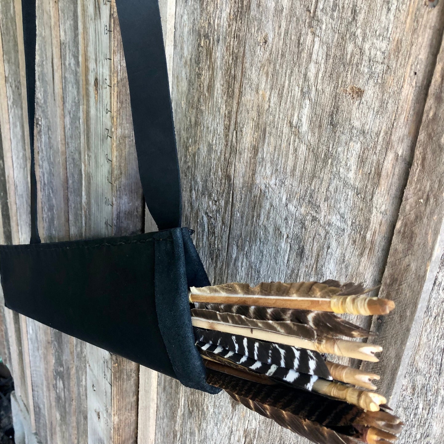 Black Large Traditional Leather Archery Quiver