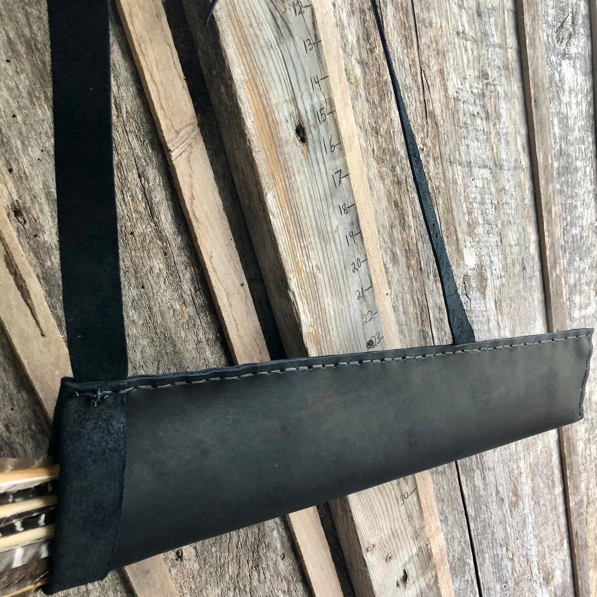 Black Large Traditional Leather Archery Quiver