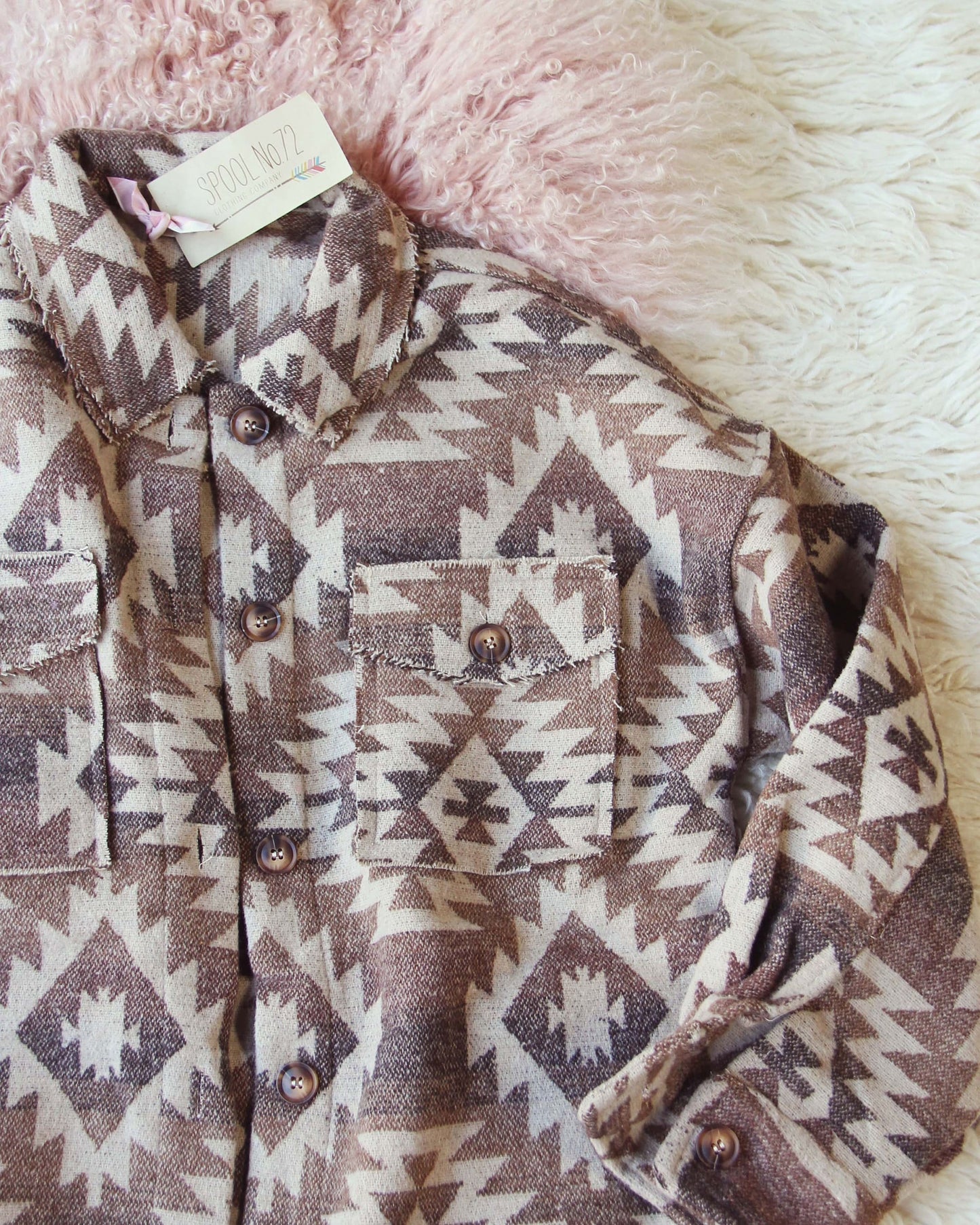 New Western Fall Aztec Native Vintage Inspired Shirt Jacket Coat ~ Women'S Size Small Medium Large & X-Large