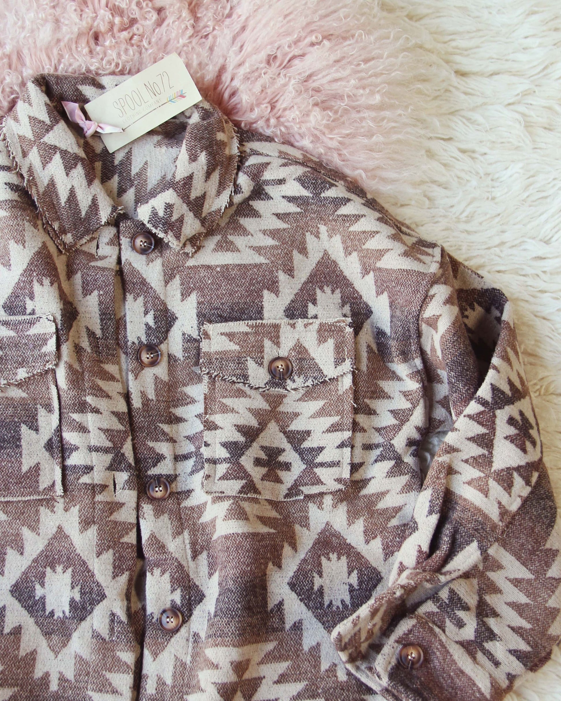 New Western Fall Aztec Native Vintage Inspired Shirt Jacket Coat ~ Women'S Size Small Medium Large & X-Large