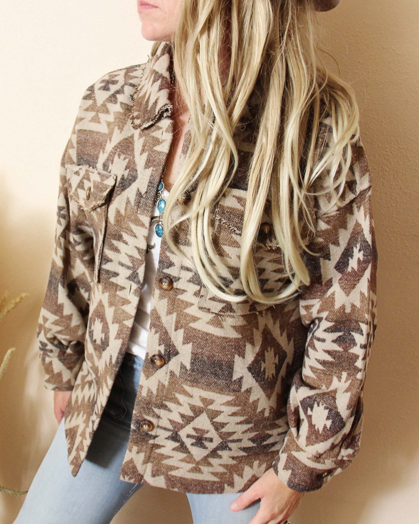 New Western Fall Aztec Native Vintage Inspired Shirt Jacket Coat ~ Women'S Size Small Medium Large & X-Large
