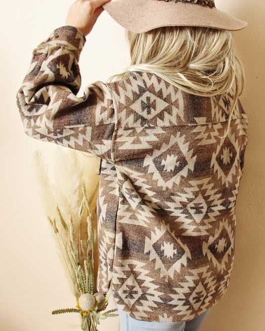 New Western Fall Aztec Native Vintage Inspired Shirt Jacket Coat ~ Women'S Size Small Medium Large & X-Large