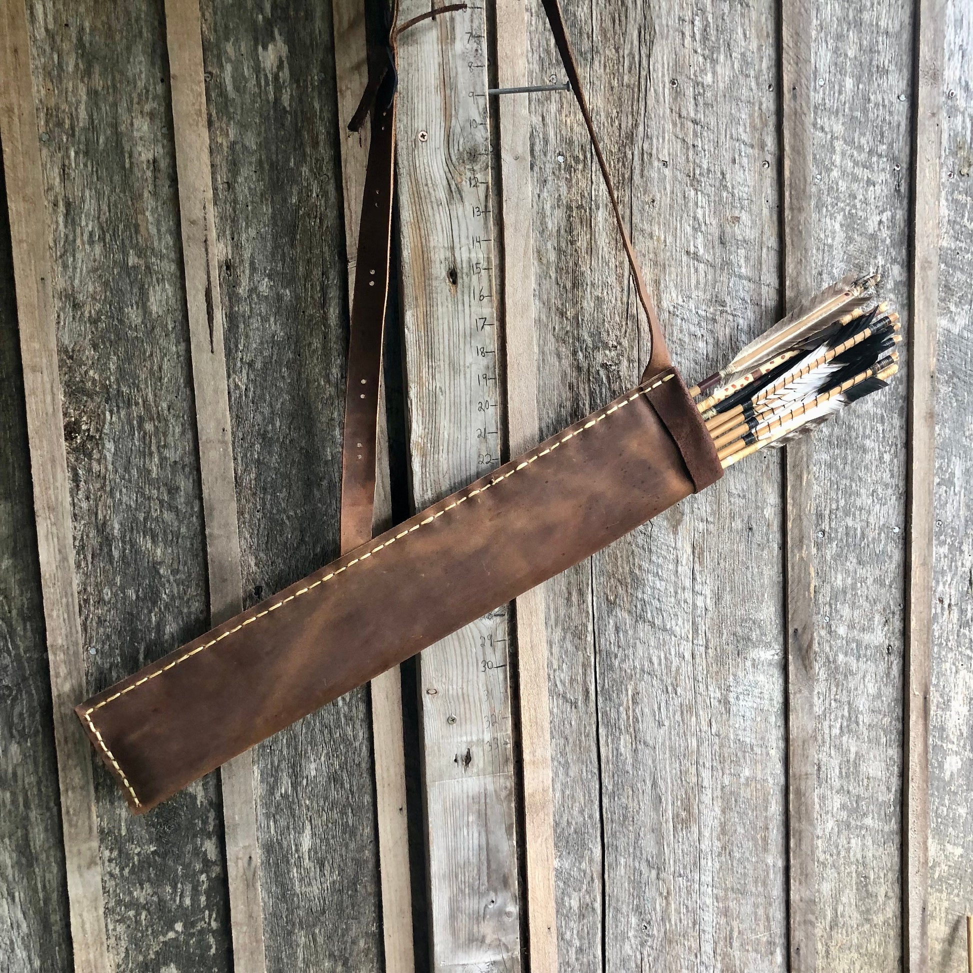 Brown Large Traditional Leather Archery Quiver