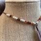 Adjustable Cotton Cord Copper Feather Choker, Turquoise Bone Glass Picasso Seed Beads, Men'S Native American Boho Western Necklace
