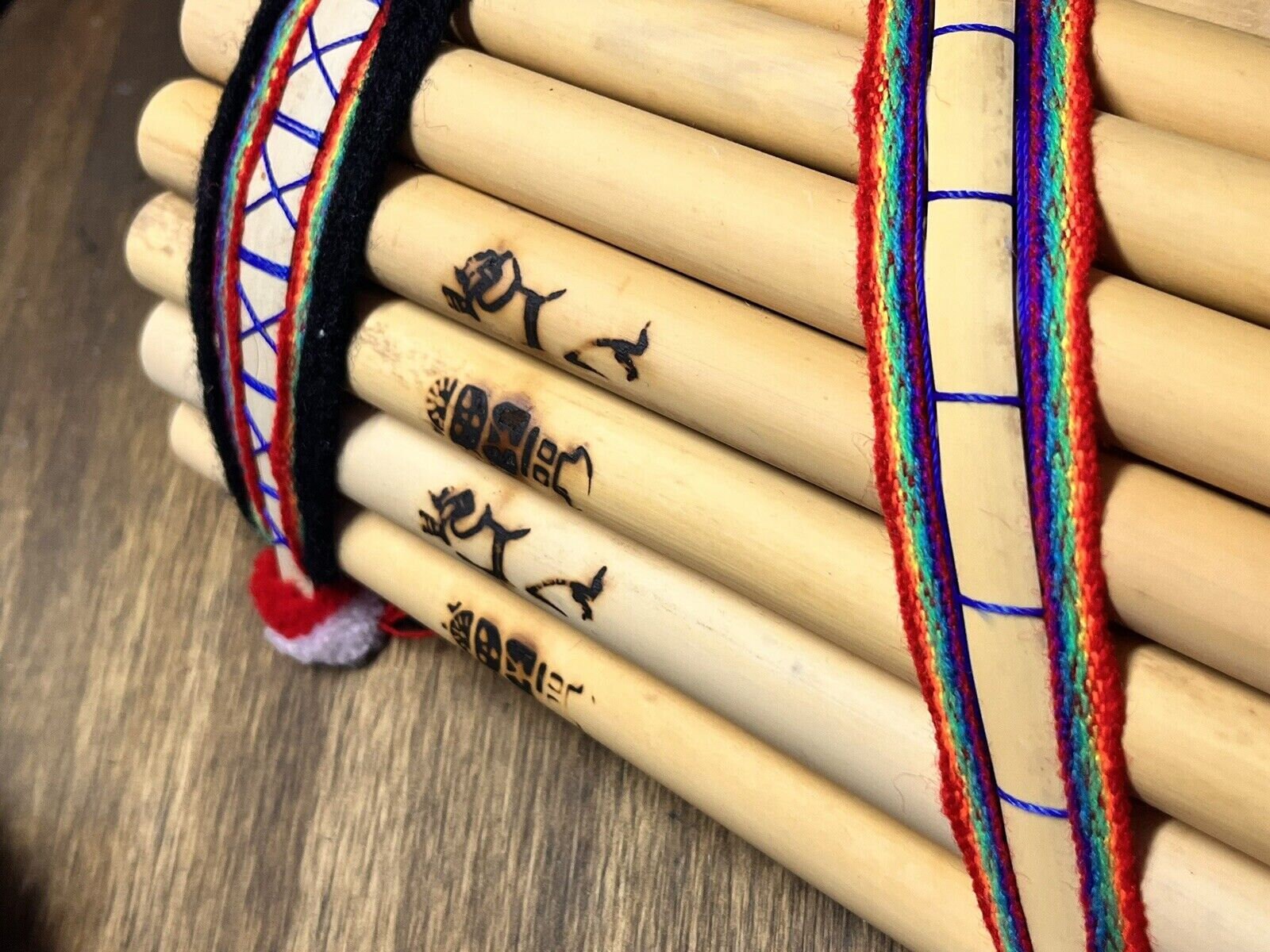 Handmade Peruvian Bamboo Pan Flute: 13-Pipe Left-Handed Instrument