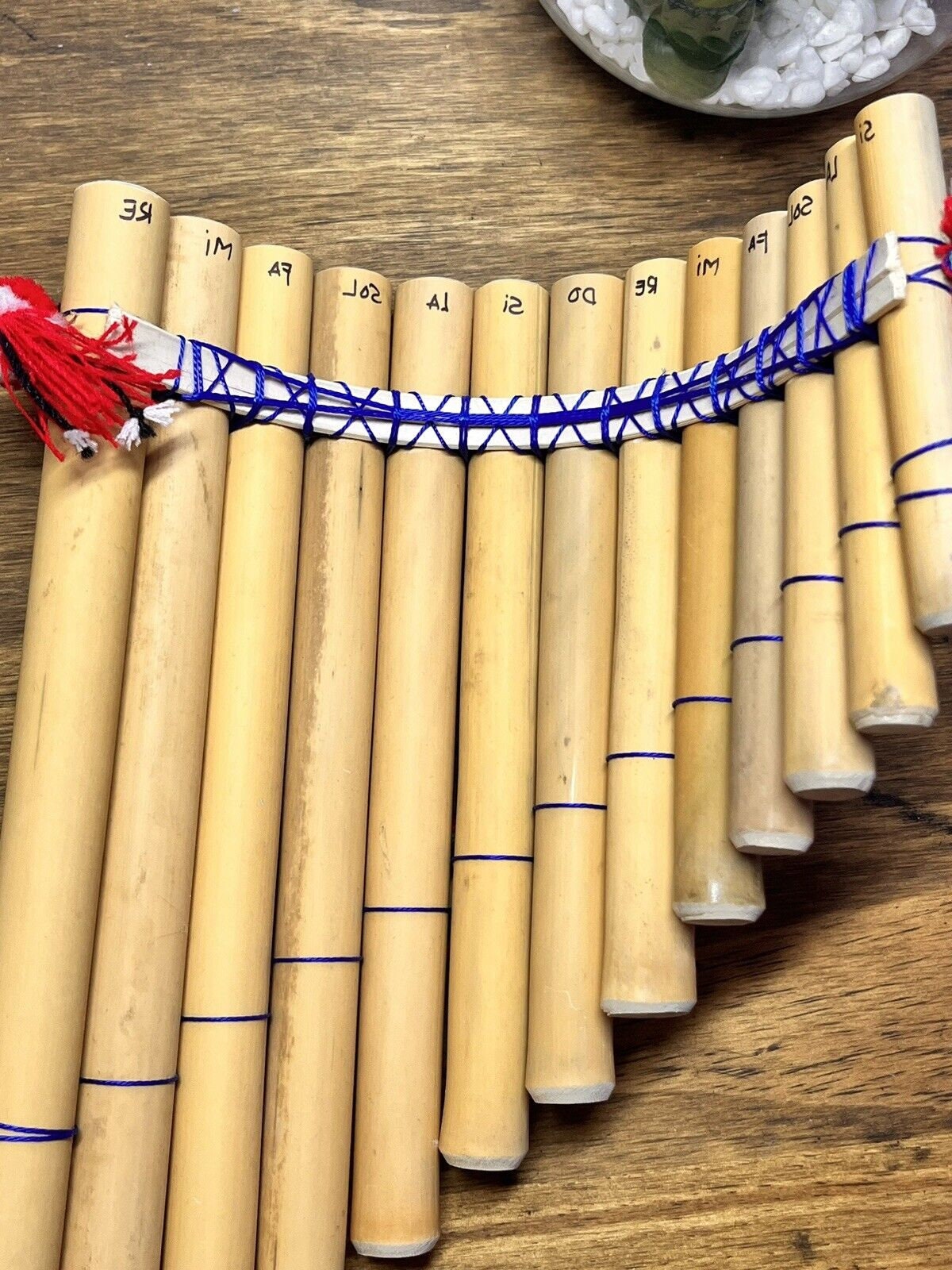 Handmade Peruvian Bamboo Pan Flute: 13-Pipe Left-Handed Instrument