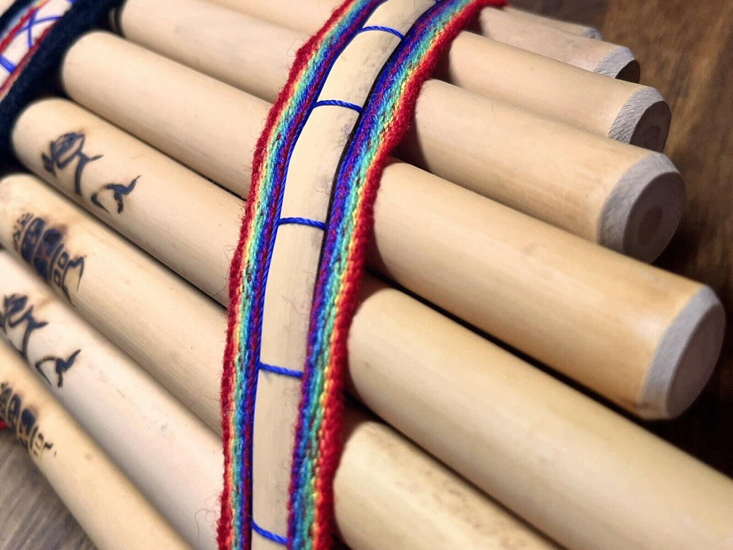 Handmade Peruvian Bamboo Pan Flute: 13-Pipe Left-Handed Instrument